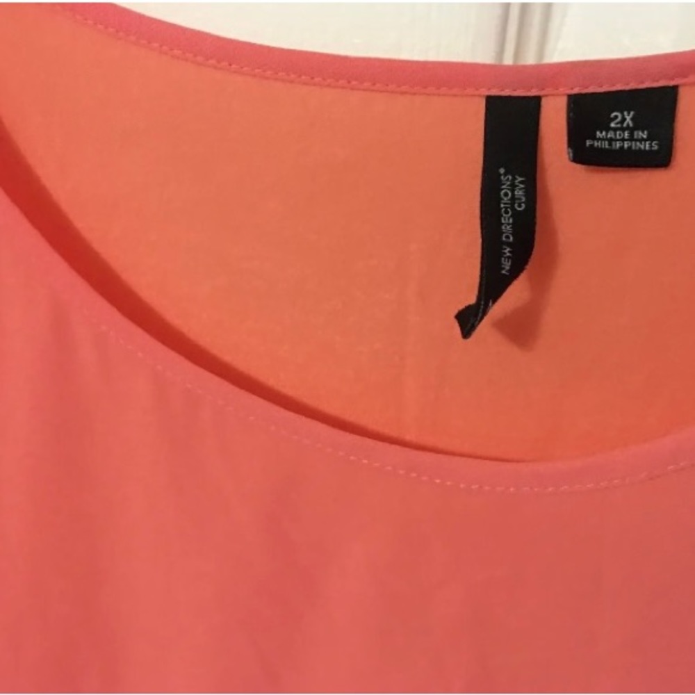 Cantaloupe Peachy 2X NEW DIRECTIONS Womens Blouse Shirt Top Plus Gorgeous Pretty
